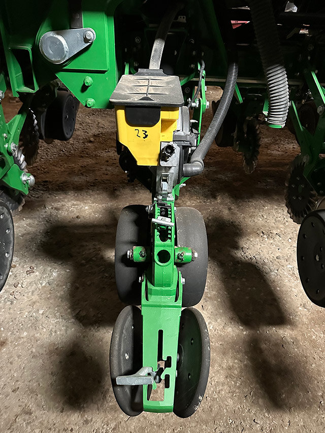 rear view 1 of a row unit on the John Deere 17 95 N T planter