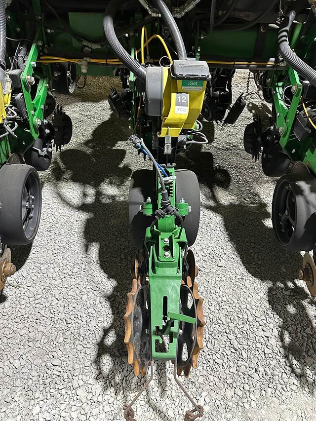 rear view 1 of a row unit on a John Deere 17 70 N T planter