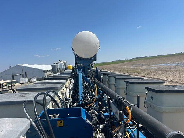 view from over the top of the Kinze 16 32 planter